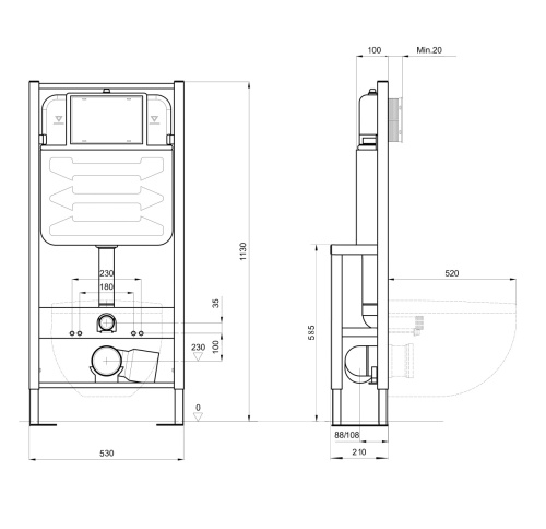 Инсталляция для унитаза сантехническая Aquatek INS-0000016 - фото 3